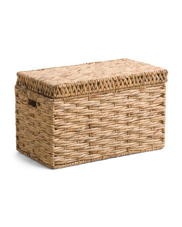 Small Hyacinth Storage Trunk With Cut Out Handles | TJ Maxx
