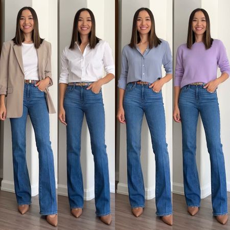 Workwear styling jeans - all pieces are available at Nordstrom/some are part of the nsale! 

• jeans - Paige (part of nsale, linked to similar ones) 
• heels - Naturalizer (part of nsale, partially stocked) 
• lavender cashmere sweater (sold out) 


#LTKsalealert #LTKxNSale #LTKworkwear
