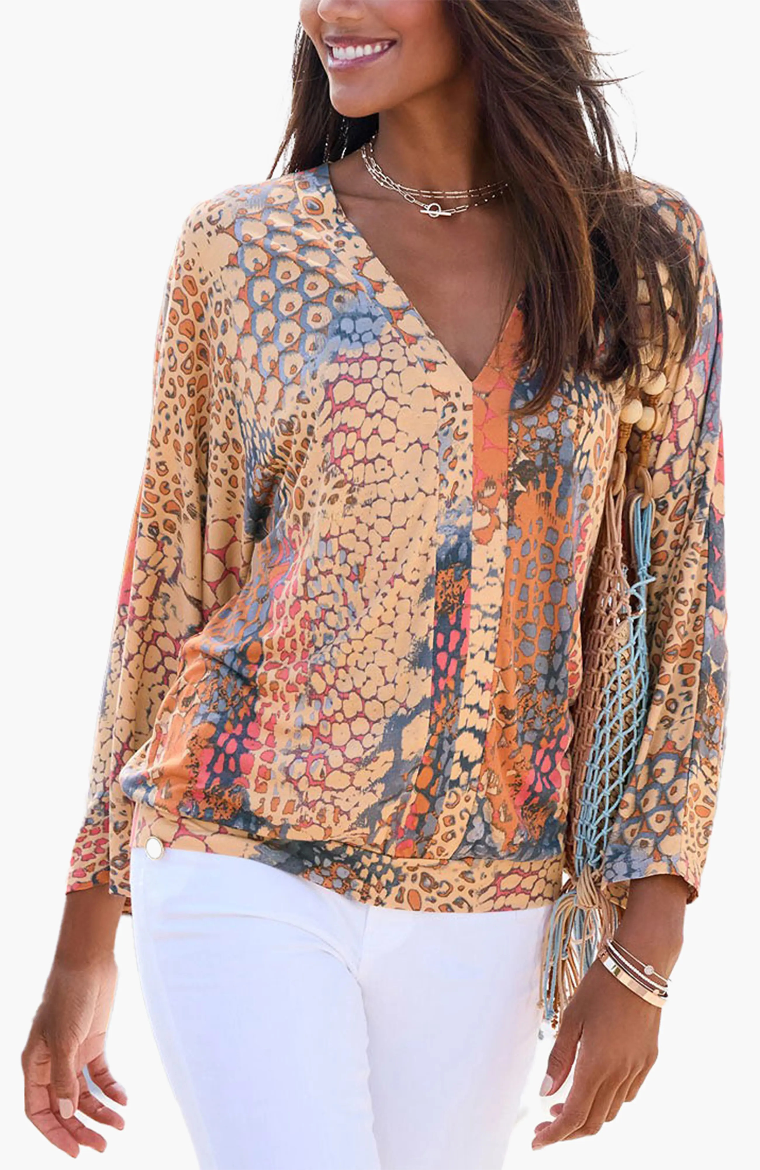 LASCANA Printed Long Sleeve Top (Women) | Nordstrom | Nordstrom