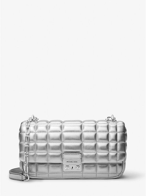 Tribeca Large Metallic Quilted Leather Shoulder Bag | Michael Kors US