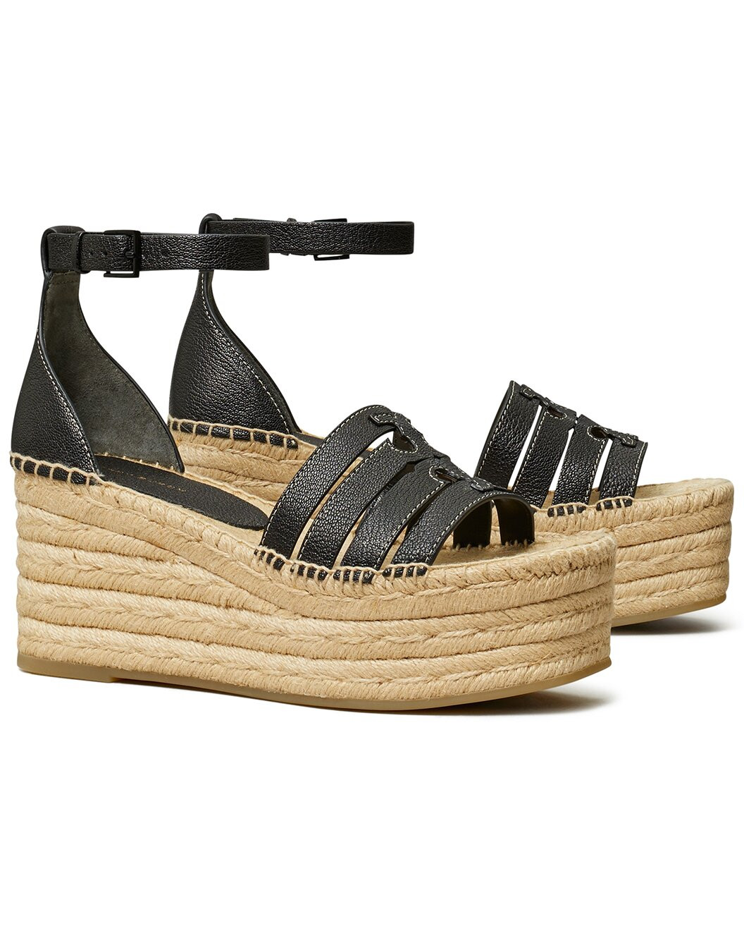 Ines Cage Leather Wedge Espadrille | Rue La La