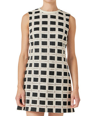 English Factory Women's Crochet Sleeveless Mini Dress - Macy's | Macy's