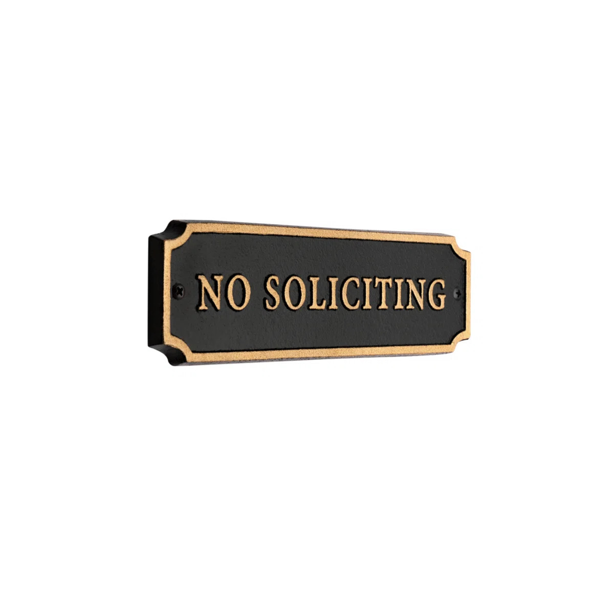 Door Statement Cut Corner Plaque - No Soliciting | Wayfair North America