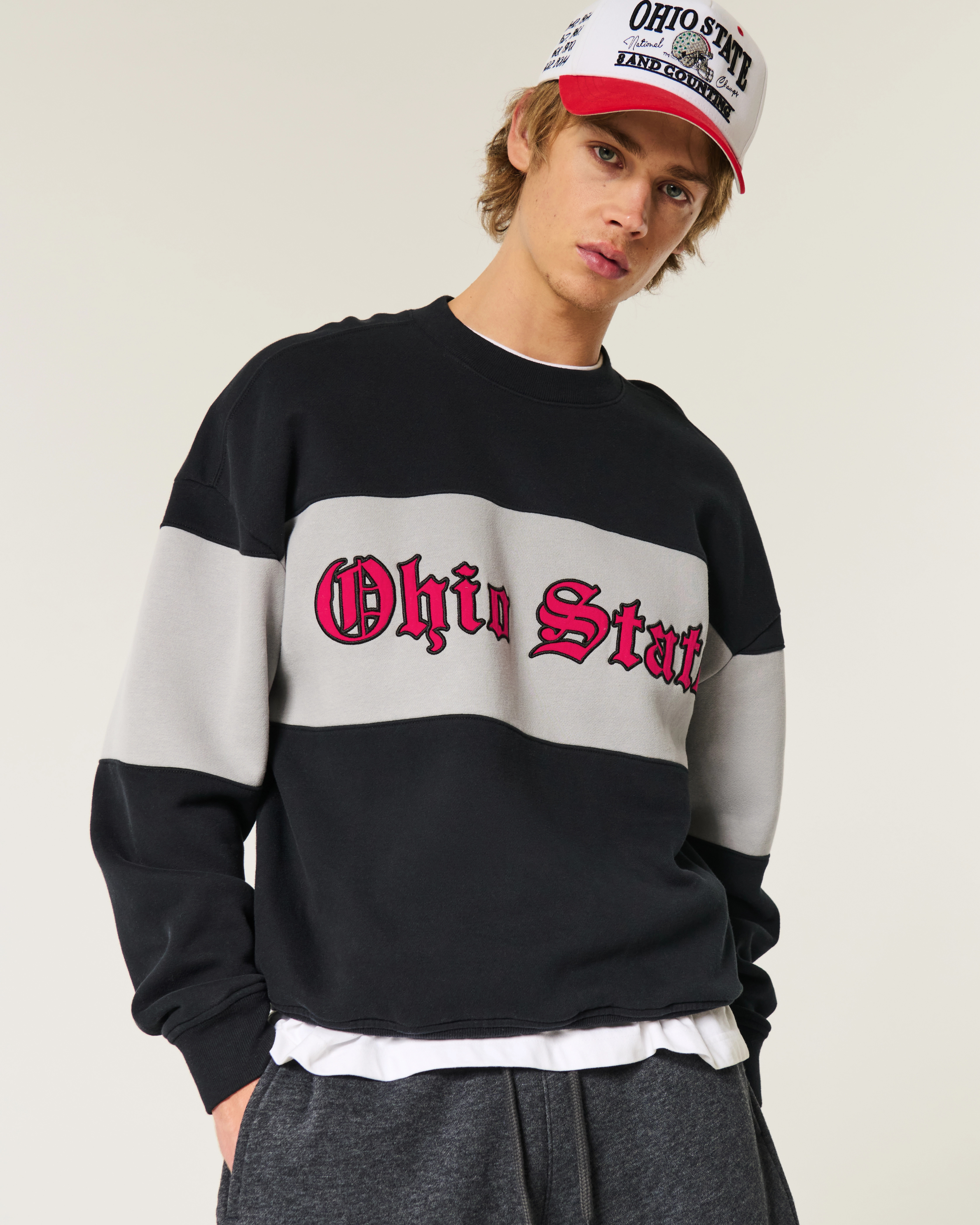 Boxy Ohio State Graphic Crew Sweatshirt | Hollister (US)