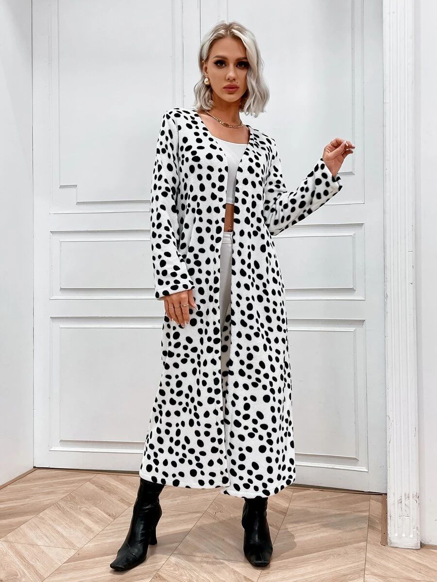 Eilly Bazar Dalmatian Pattern Open Front Longline Coat
   
      SKU: sw2108266377240979
        ... | SHEIN