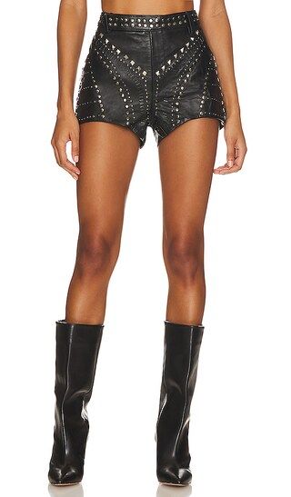Diamond Reflections Leather Short in Black | Revolve Clothing (Global)