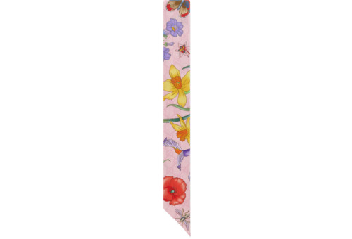 Flora print silk twill neck bow | Gucci (US)