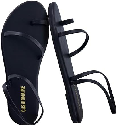 CUSHIONAIRE CHAI Flat Strappy Sandals for Women, Comfortable Dressy Summer Slip-On Sandal with Me... | Amazon (US)
