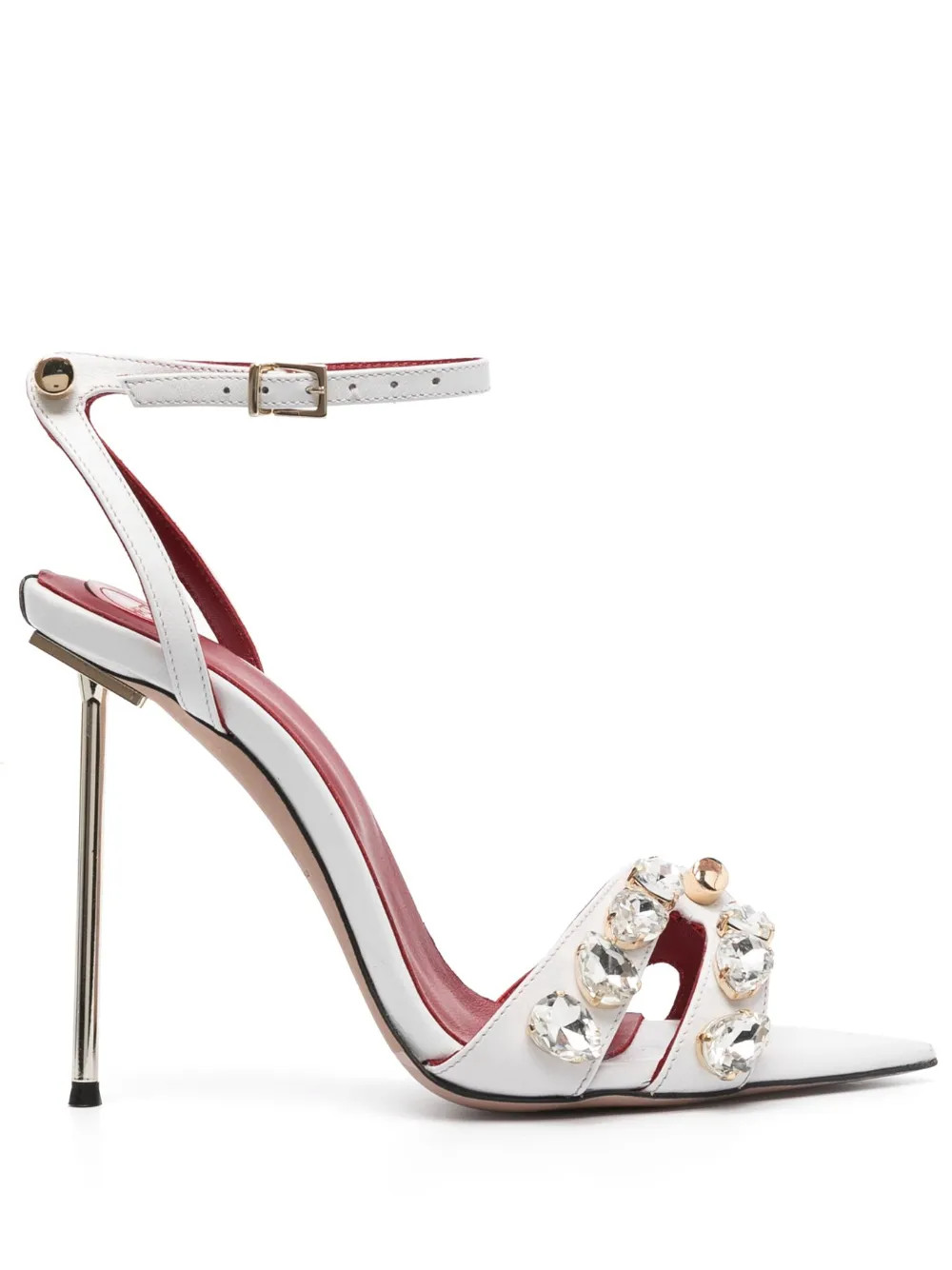 HARDOT Booty 120mm crystal-embellished Sandals | White | FARFETCH | Farfetch Global