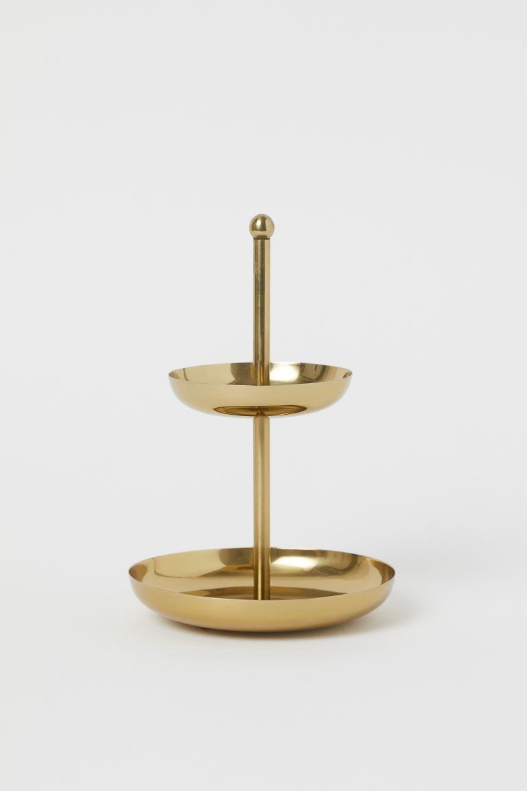 Metal jewelry stand with two levels and a decorative knob at top. Ideal for storing necklaces, br... | H&M (US + CA)