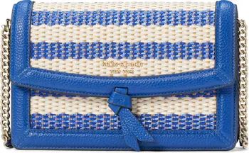 knott stripe woven straw & leather crossbody bag | Nordstrom