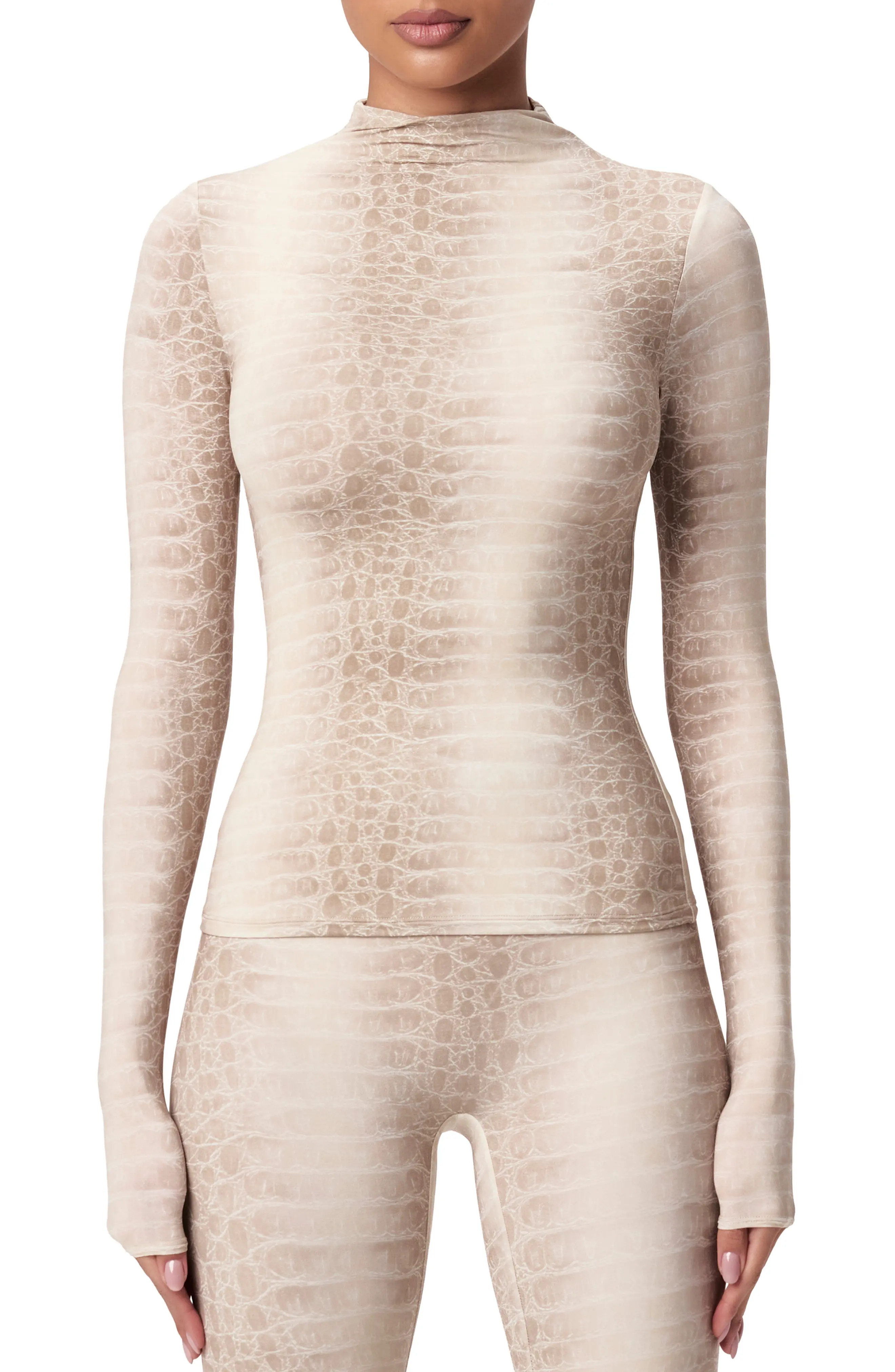 Naked Wardrobe Print Turtleneck Top (Women) | Nordstrom | Nordstrom