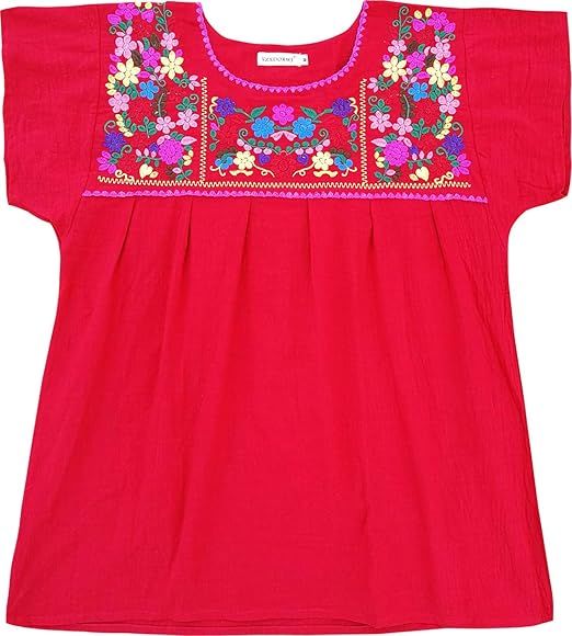 YZXDORWJ Women Mexican Embroidered Shirt | Amazon (US)