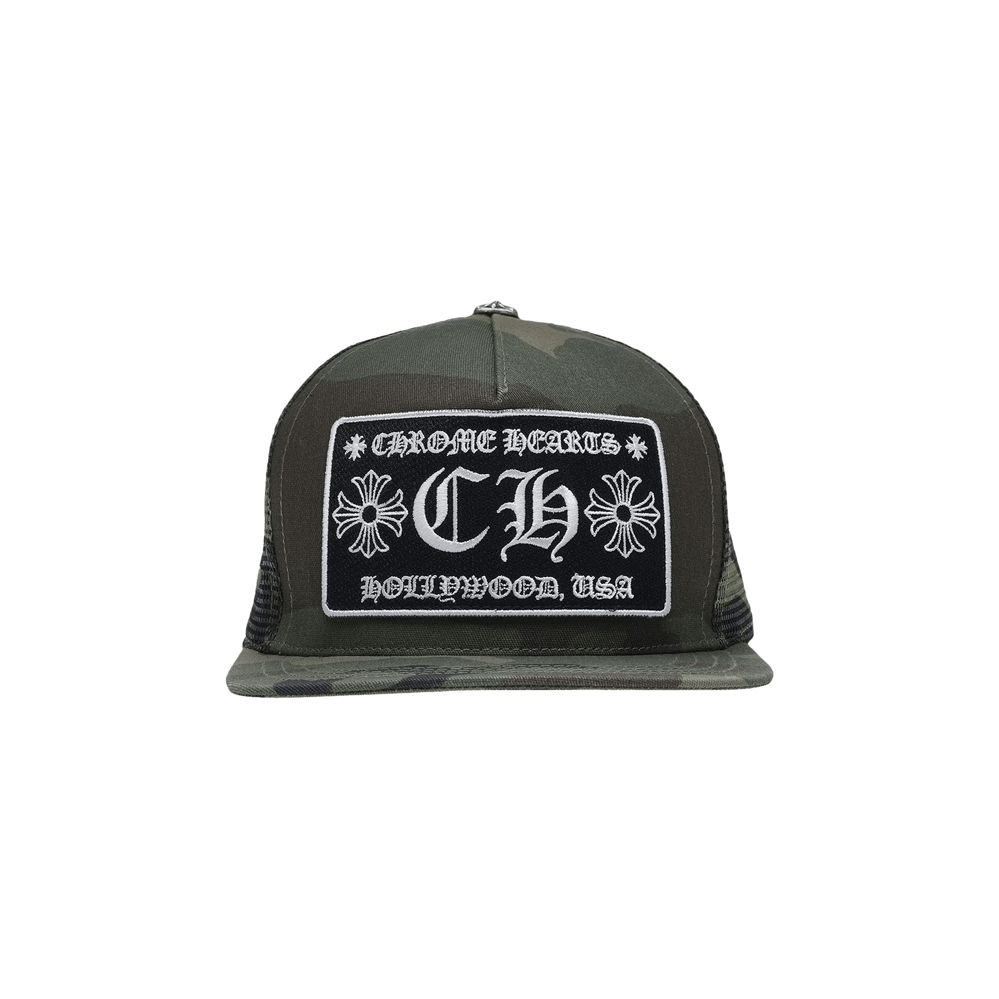 Chrome Hearts Hollywood Trucker Hat 'Green Camo' | GOAT
