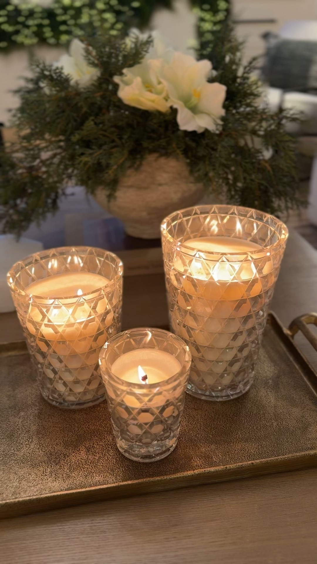 Holiday glow 

Pottery Barn holiday decor, Pottery Barn Christmas, Pottery Barn look for less, juniper stems, juniper branches, holiday florals, Christmas florals, winter stems, realistic greenery, holiday candles, glowing candles, flameless candles, taper candles, candle holders, gold votives, brass votives, hobnail votives, gold tray, decorative tray, holiday centerpiece tray styling, coffee table styling, mantel decor, entryway styling, holiday tablescape, festive centerpiece, timeless Christmas decor, elevated holiday home, cozy Christmas home, modern organic holiday style, designer holiday look, Pottery Barn inspired

#LTKHome #LTKHoliday #LTKSeasonal