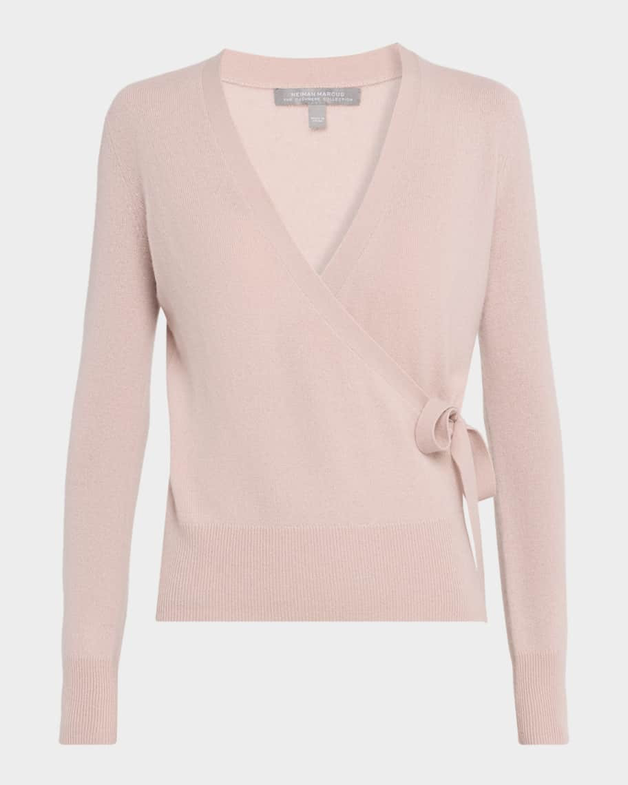 Neiman Marcus Cashmere Collection Cashmere Wrap-Tie Sweater | Neiman Marcus