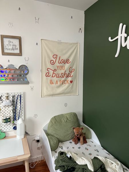still loving Hunter’s banner that @hunnyprints sent me 😍 this one is the larger size and is perfect for Valentine’s Day and honestly all year long! We have it in his bedroom but you could also put it in a play room, nursery.. or anywhere you wanna add a little whimsical love 🫶🏻

#LTKbaby #LTKSeasonal #LTKkids