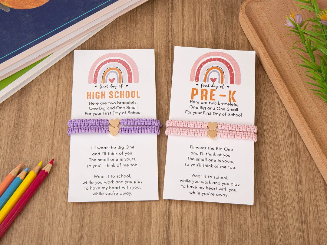 Perfect Gift for the First Day of Kindergarten,back to School Bracelet Set,mommy and Me Bracelet ... | Etsy (US)