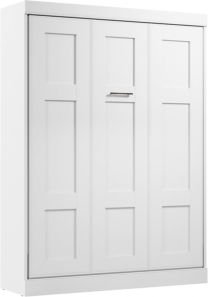 Bestar Edge Space-Saving Wall Bed for Guest Room or Multipurpose Home Office, Queen, White | Amazon (US)