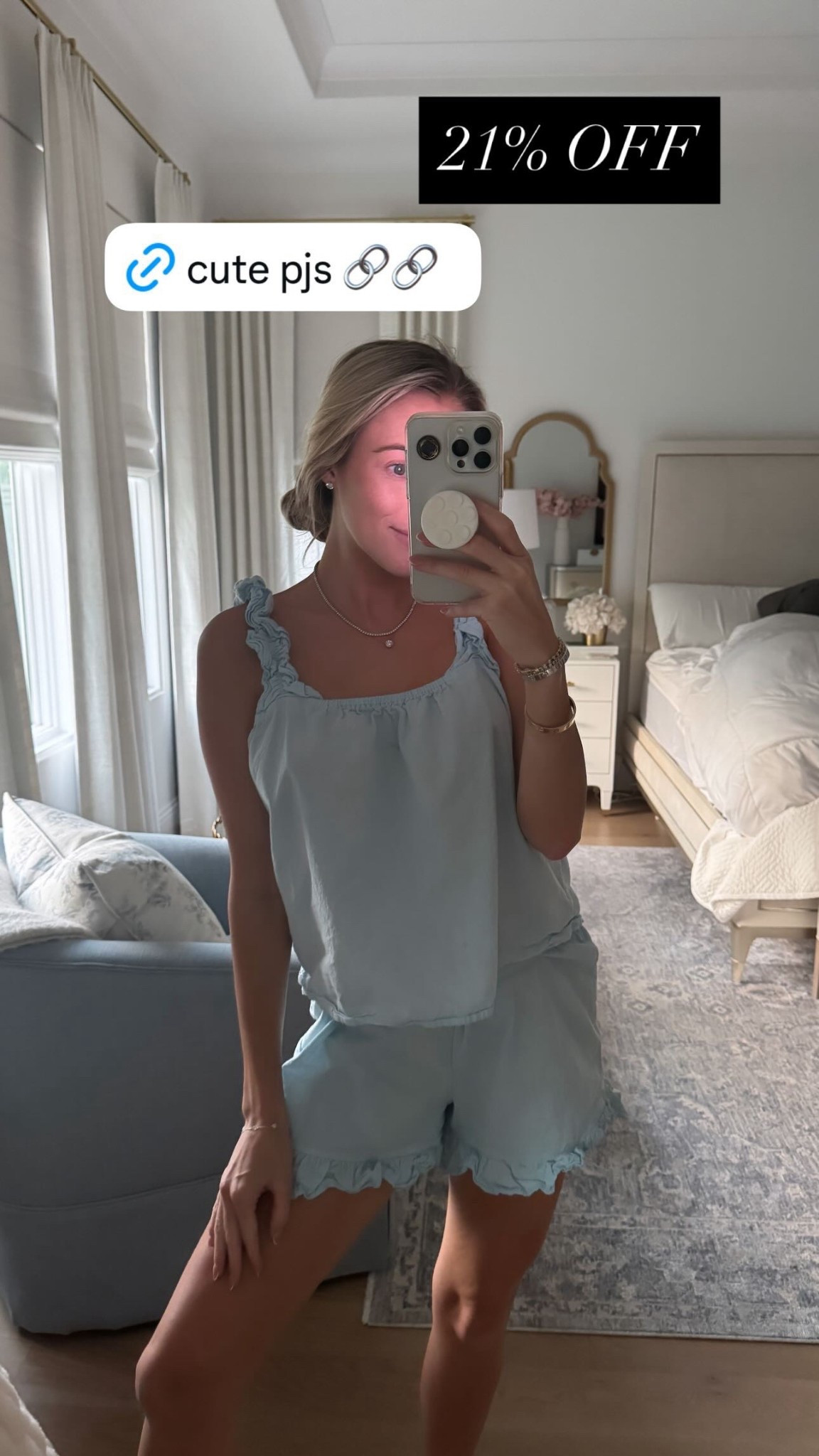 Blue Pajamas 
Ruffle Tank PJs 

#LTKFindsUnder50 #LTKStyleTip