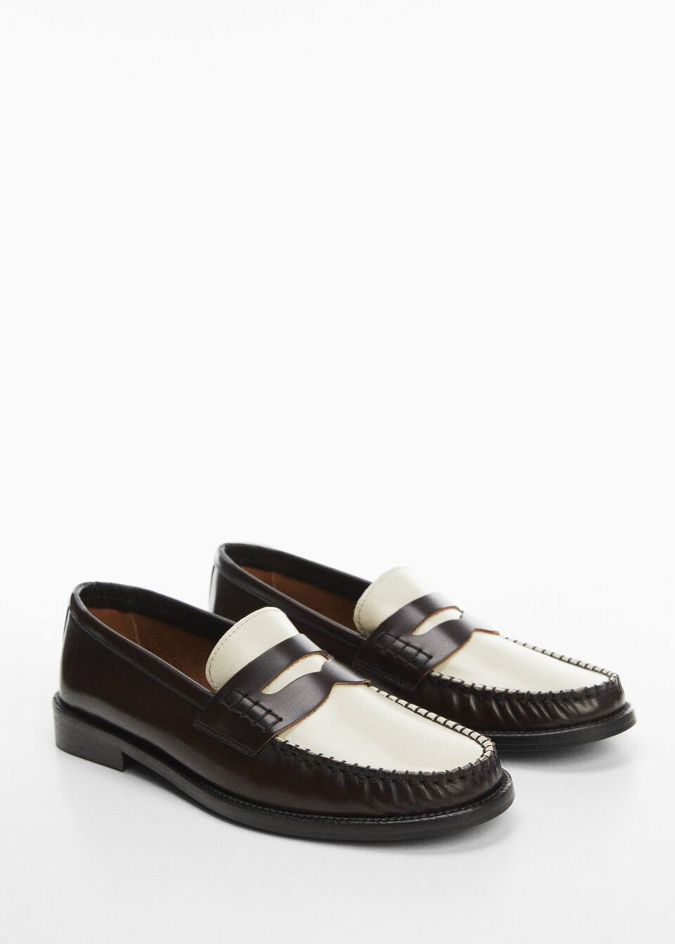 Leather penny loafers -  Women | Mango United Kingdom | MANGO (UK)