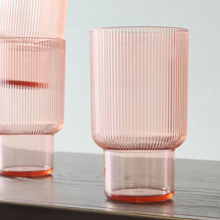 Fluted Acrylic Tall Drinking Glass Sets | West Elm (US)