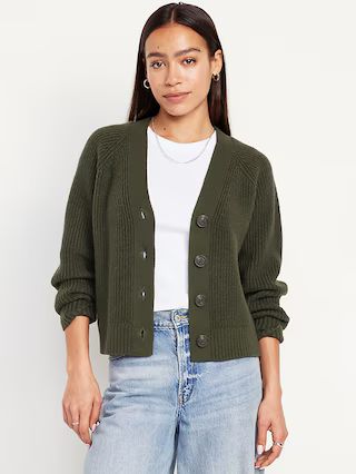 Shaker-Stitch Cardigan Sweater | Old Navy (US)