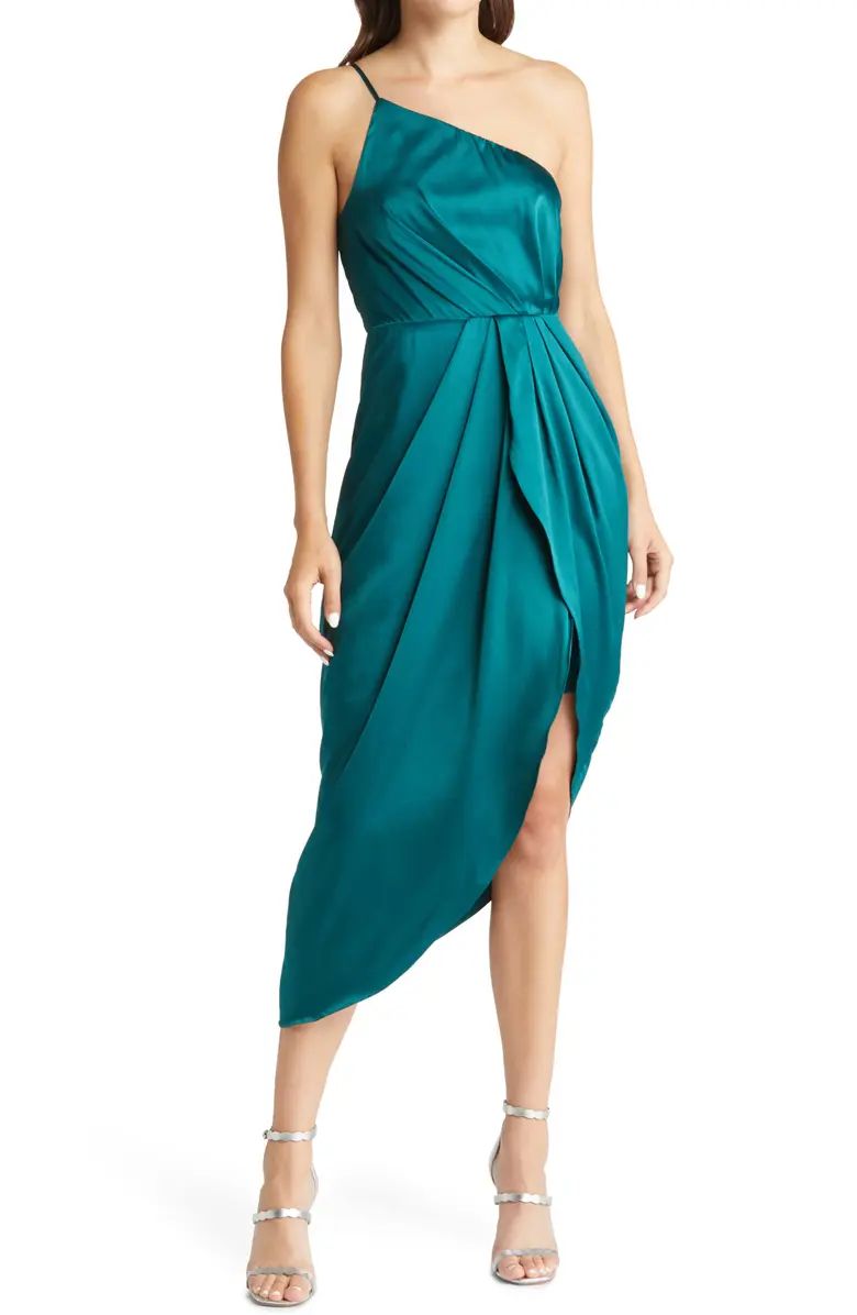 Lulus Law of Attraction On-Shoulder Satin Cocktail Dress | Nordstrom | Nordstrom