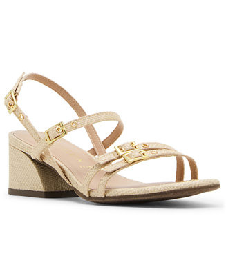 Anne Klein Women's Mackenzie Strappy Buckle Block Heel Dress Sandals - Macy's | Macy's