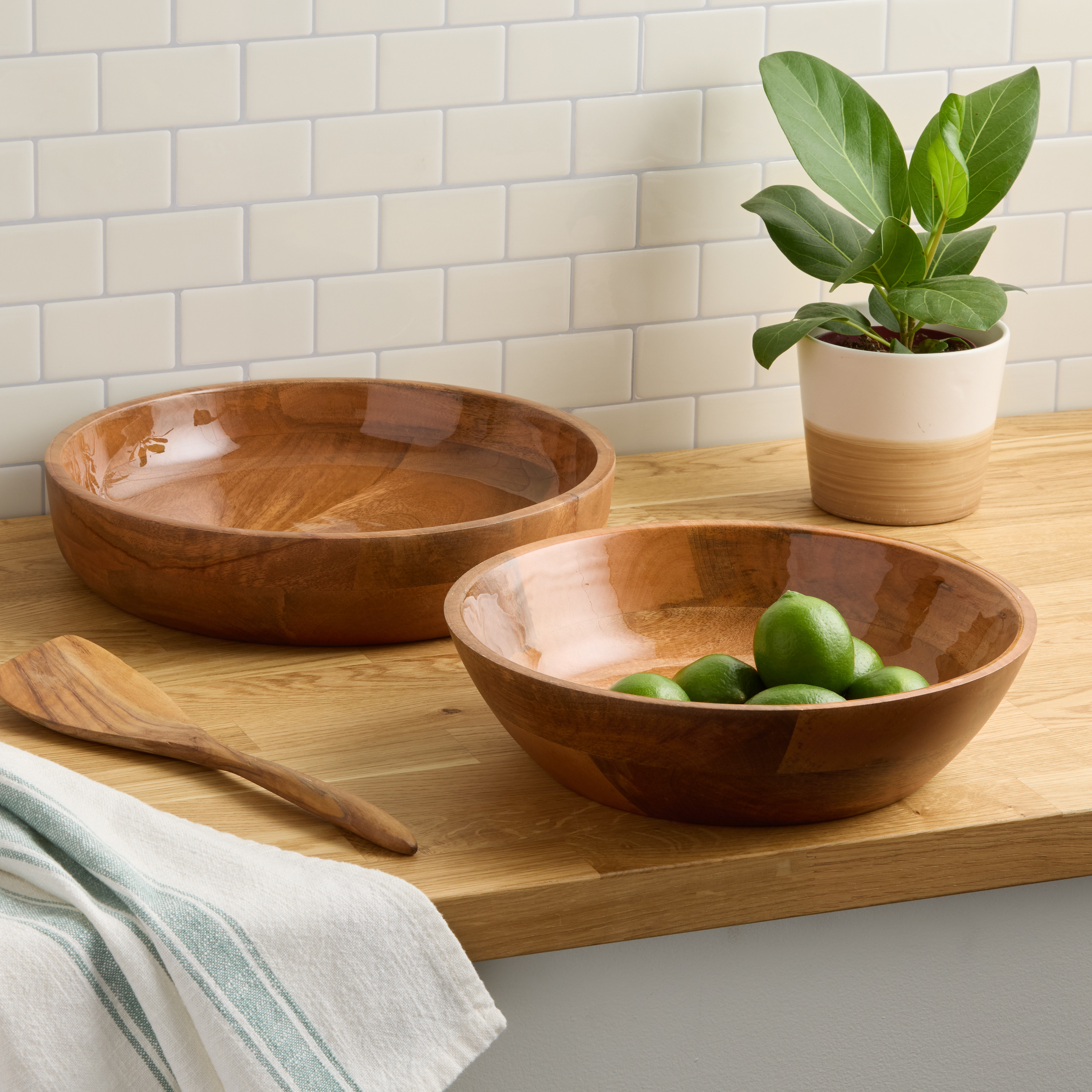Enameled Mango Wood Serving Bowl Collection | World Market