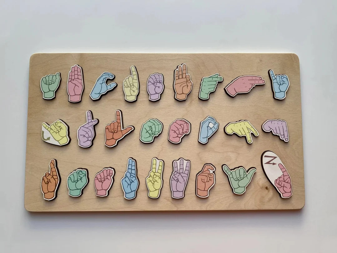ASL Wooden Learning Set Color Learn ASL - Etsy | Etsy (US)