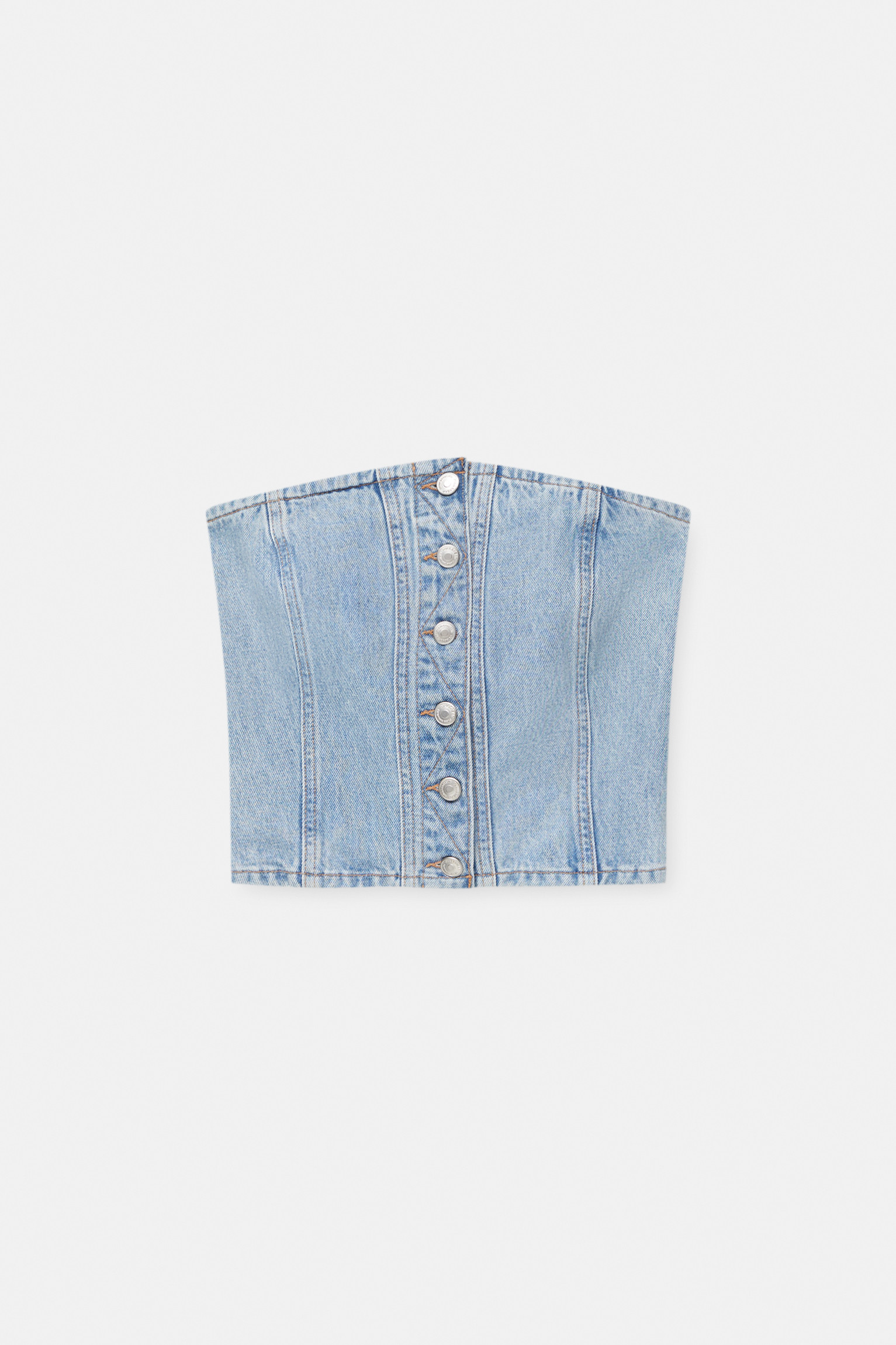 Denim corset top | PULL and BEAR UK