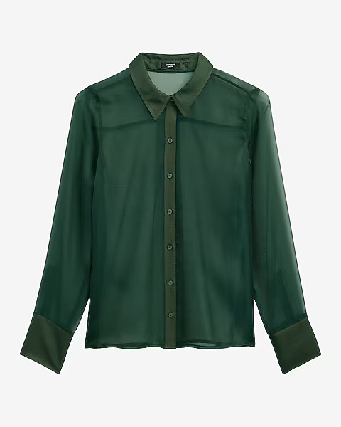 Sheer Crepe Portofino Shirt | Express