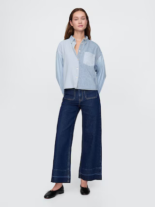 High Rise Stride Wide-Leg Ankle Jeans | Gap (US)