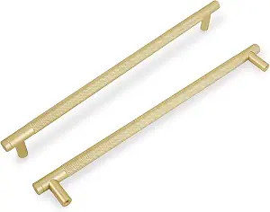 COTYKILEY 10 Pack 10 Inch(256mm) Brushed Brass Cabinet Handles Gold Knurled Kitchen Cabinet Pulls... | Amazon (US)