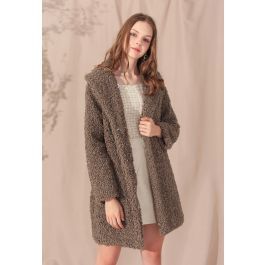 Feeling of Warmth Faux Fur Longline Coat in Brown | Chicwish