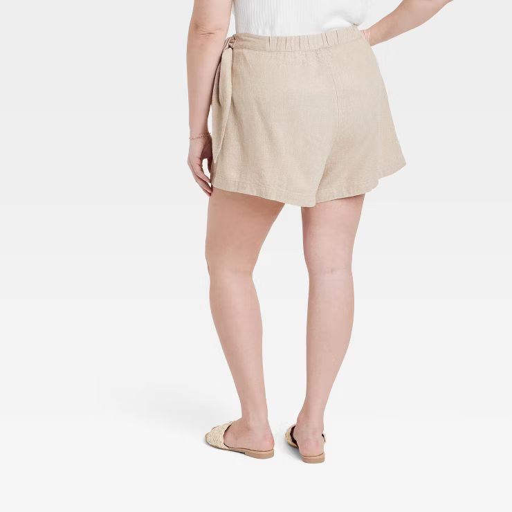 Women's High-Rise Pull-On Linen Shorts - A New Day™ | Target