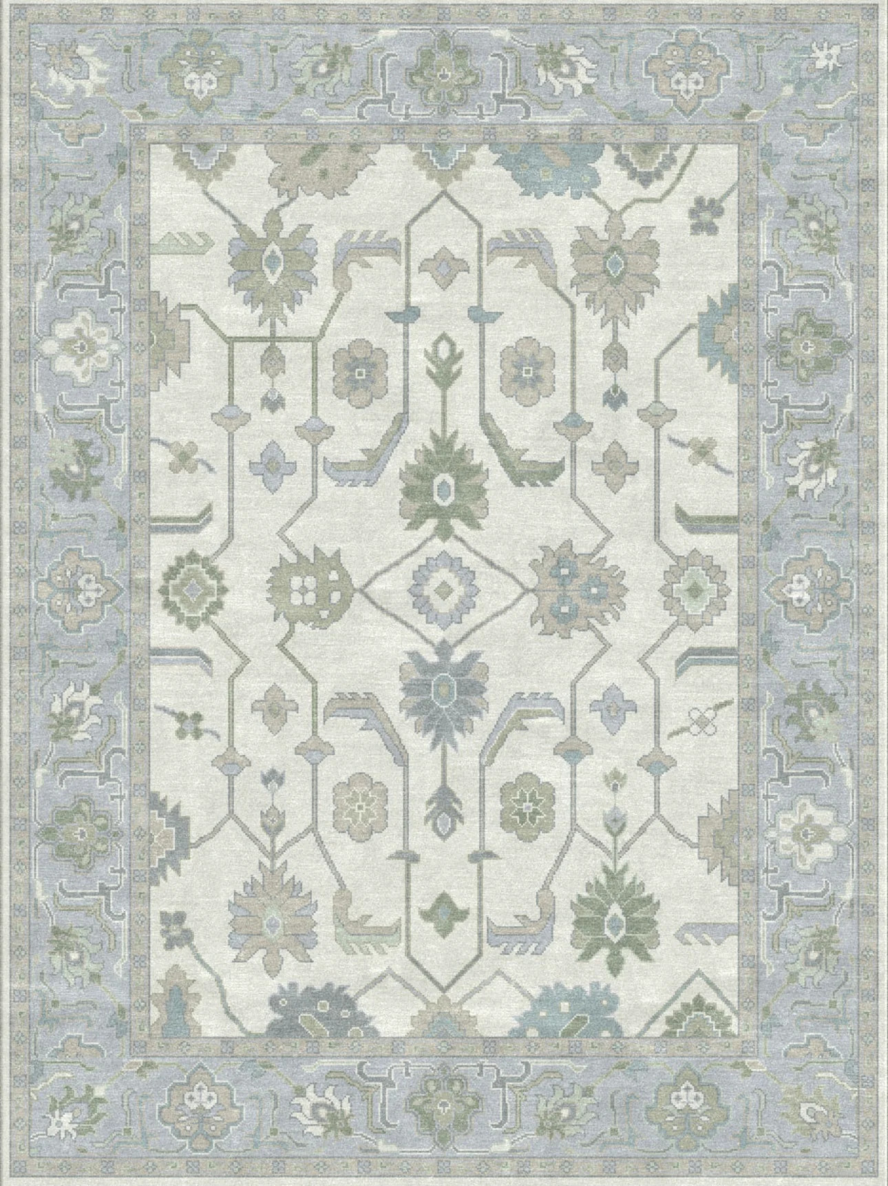 Inverness Classic Blue Modern Oushak | DFW Textile Sourcing