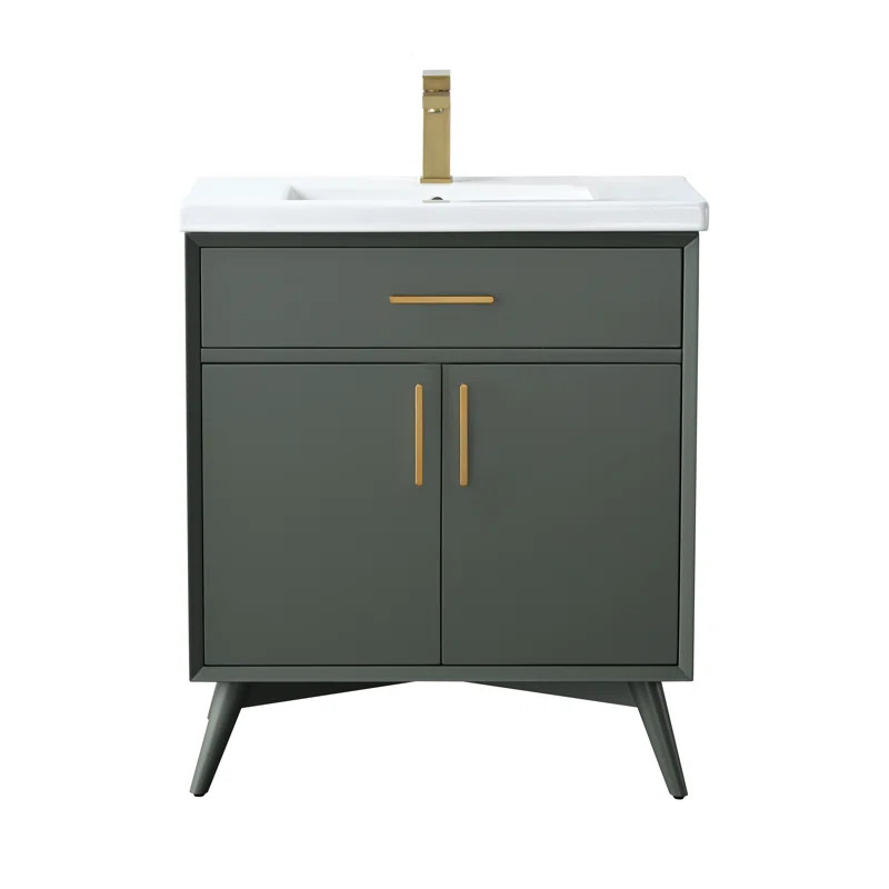 Lalena 30'' Single Bathroom Vanity with Ceramic Top | Wayfair North America