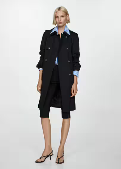 Classic trench coat with belt black - Woman - M - MANGO | MANGO (UK)