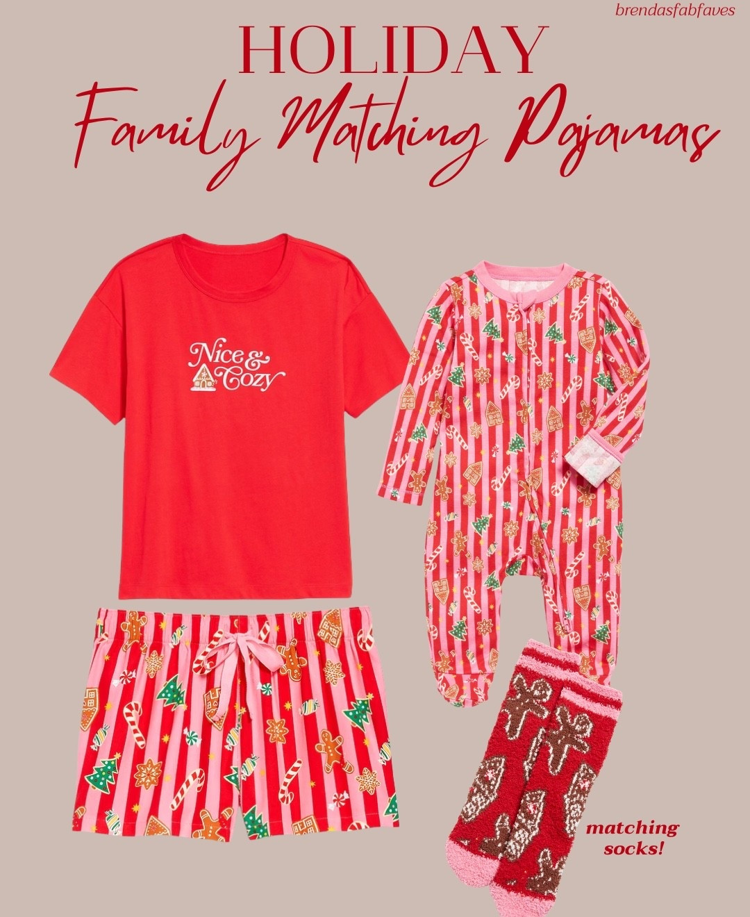 Girly pink and red gingerbread cookie matching pajamas for the family!🩷❤️
#oldnavy #sale 

#LTKmomlife #LTKHoliday #LTKKids