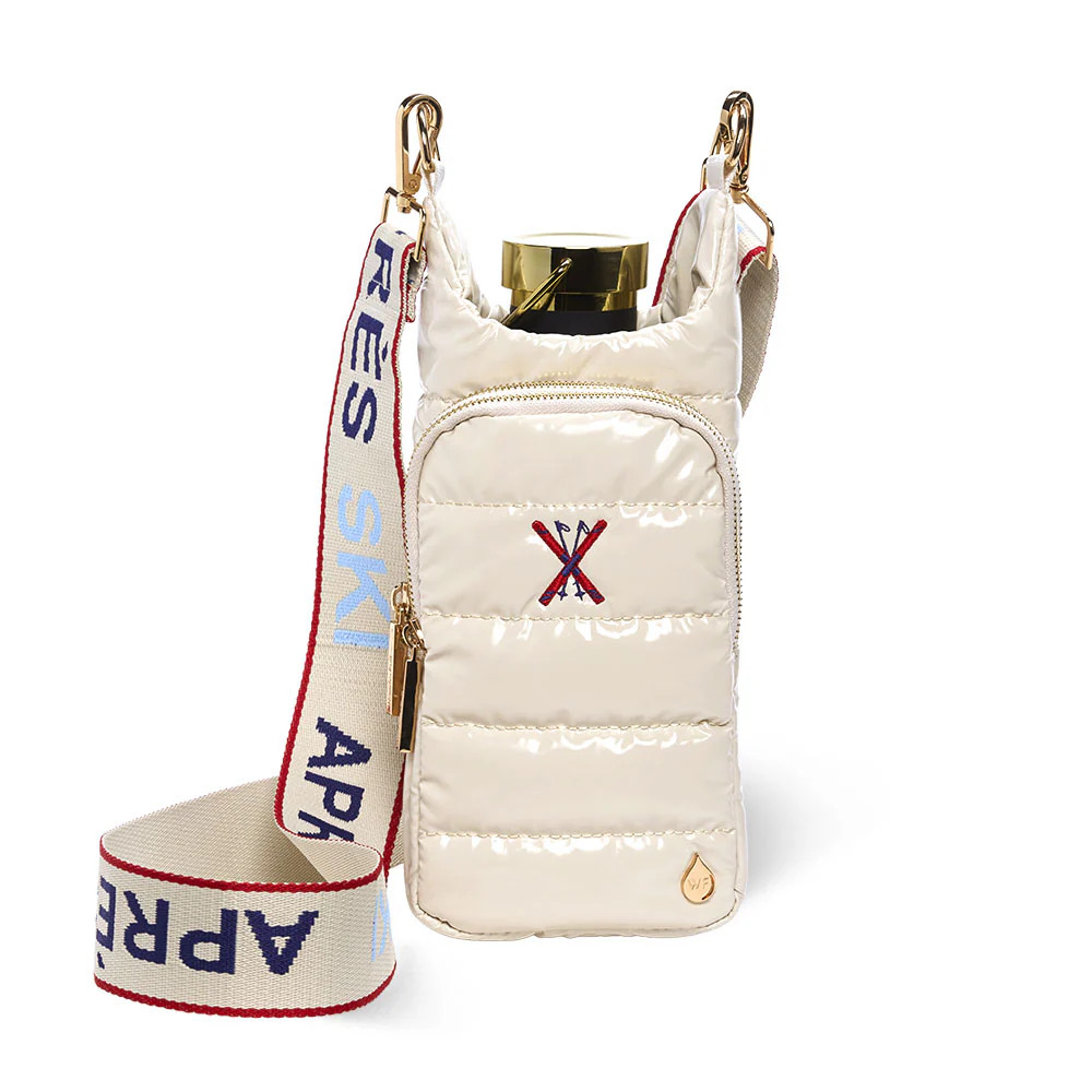 Ivory Lacquer HydroBag® with Ski Embroidery and Après Ski Strap | WanderFull 
