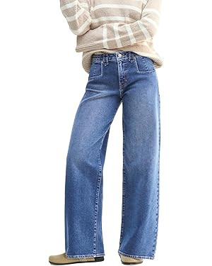 EMMIOL Baggy Jeans Women Straight Leg Mid Rise Cute Trendy Y2K Boyfriend Loose Fit Denim Pants Wi... | Amazon (US)