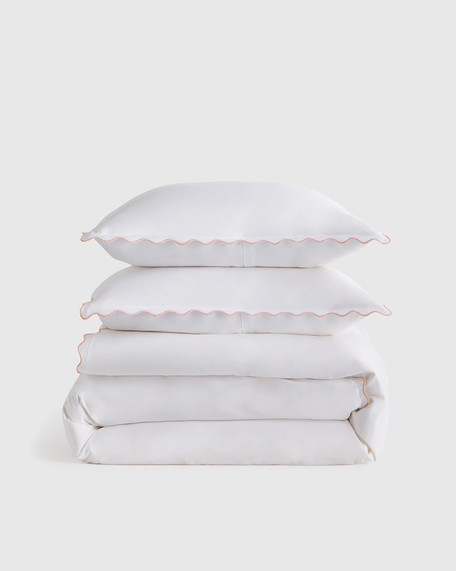 Classic Organic Percale Scallop Duvet Cover Set | Quince