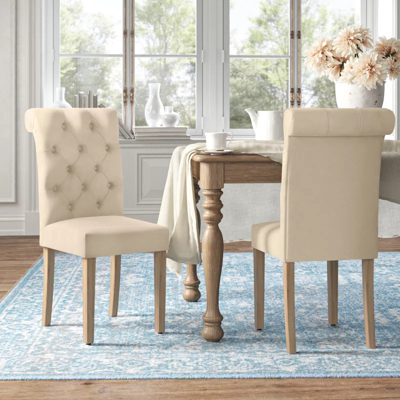 Jocelyn Roll Top Tufted Upholstered Side Chair (Set of 2) | Wayfair North America