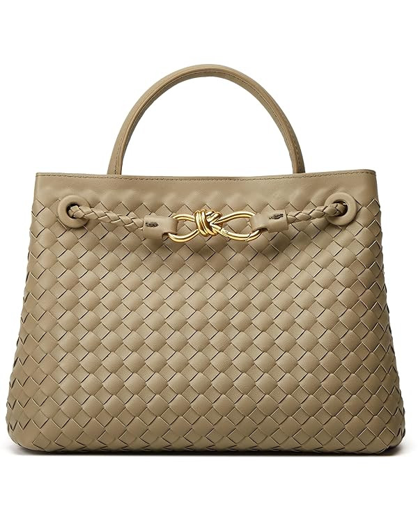 Woven Crossbody Bags for Women: Vegan Leather Small Tote Bag - Trendy Shoulder Purse and Handbag ... | Amazon (US)