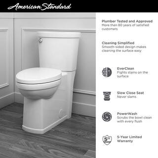 Cadet 3 Decor Tall Height 2-Piece 1.28 GPF Single Flush Elongated Toilet with Seat in White, Seat... | The Home Depot