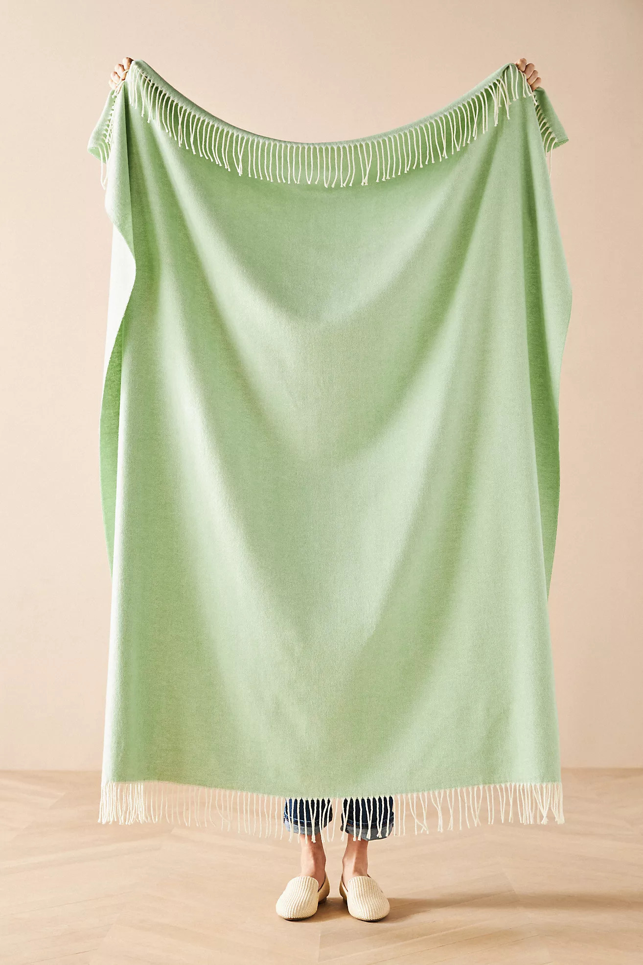 Solid Herringbone Throw Blanket | Anthropologie (US)