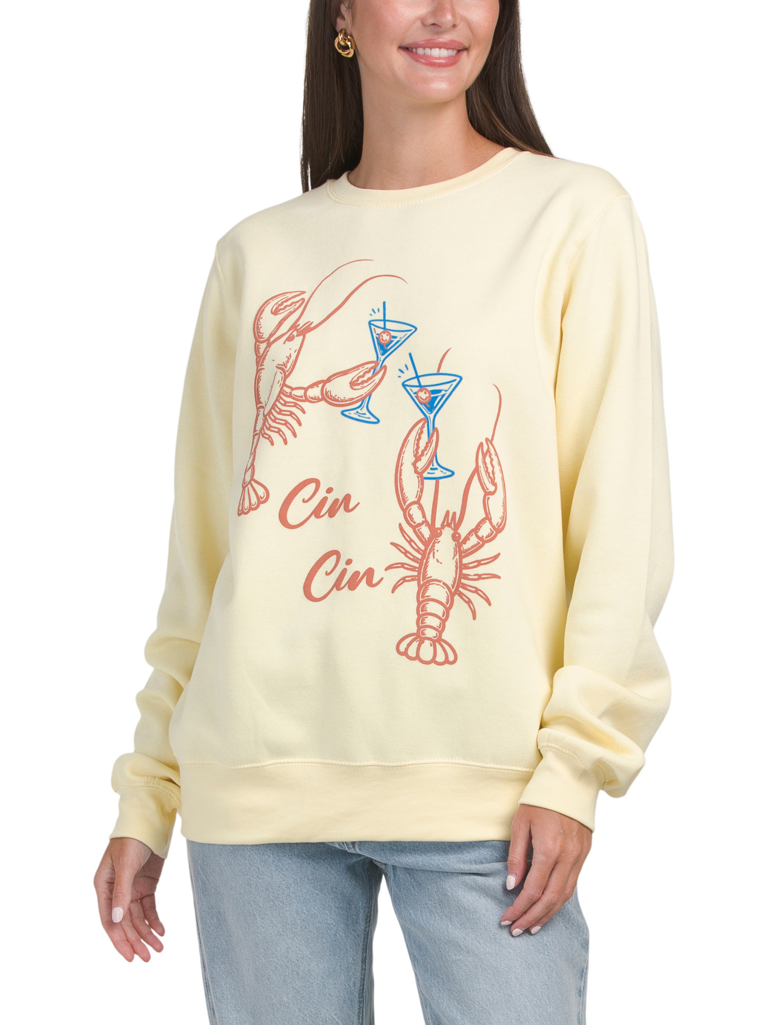 Cin Cin Lobster Crew Neck Sweatshirt | TJ Maxx