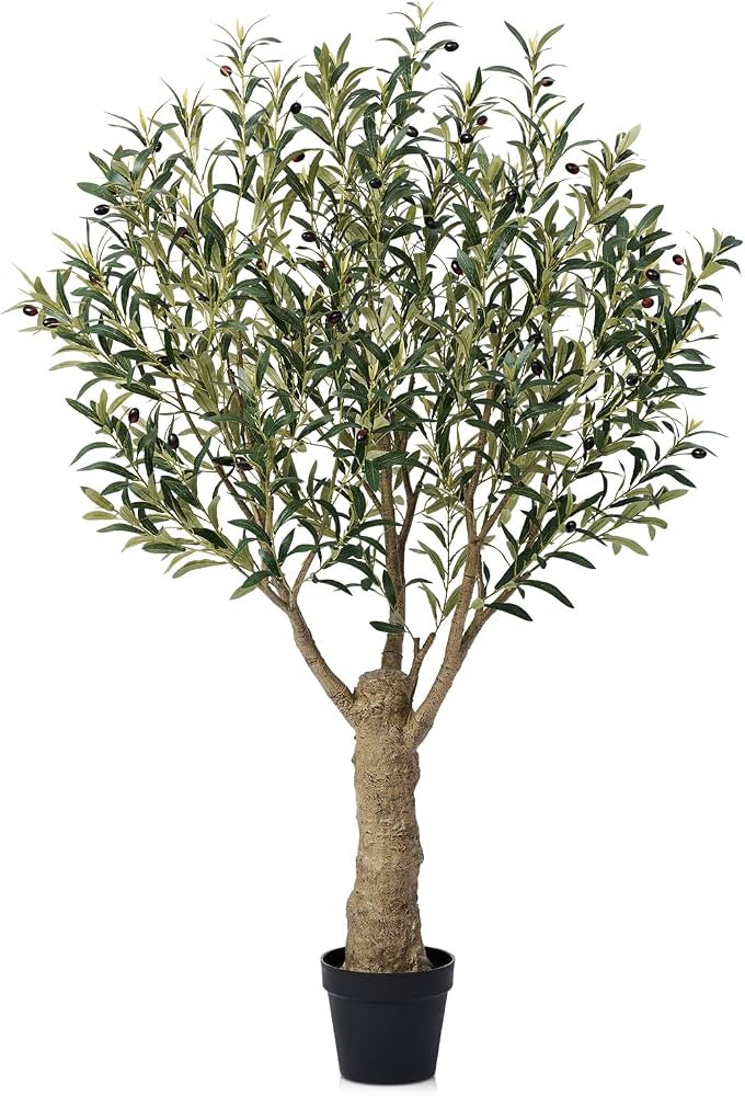 Olive Tree Artificial 5FT Tall - UV Resistant Faux Olive Trees with Strong Trunk for Outdoor - La... | Amazon (US)